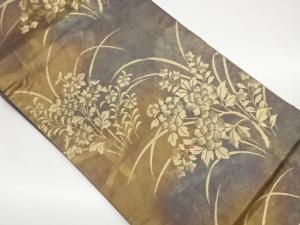 引箔牡丹に桔梗模様織出し名古屋帯